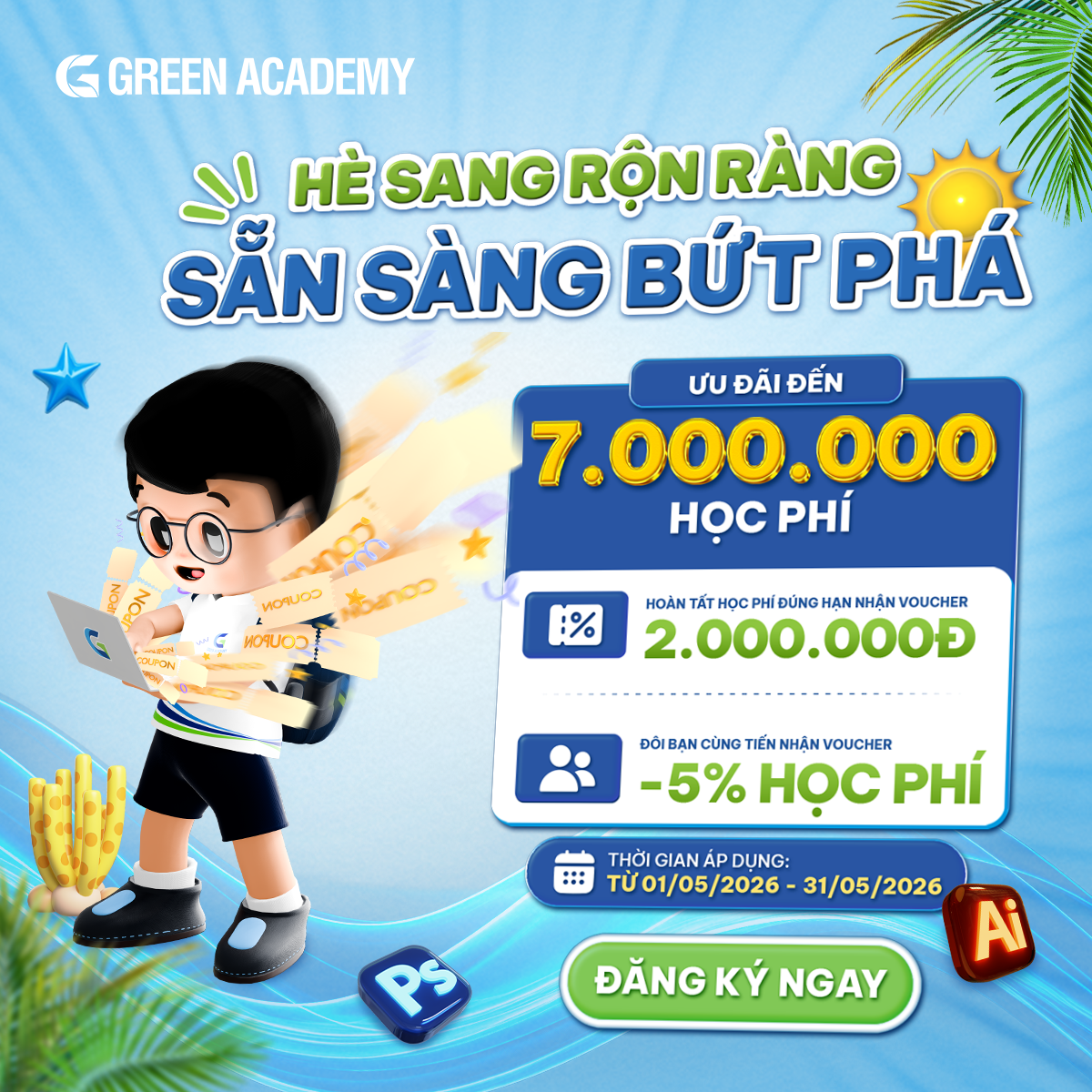 Ưu đãi tháng 5 tại Green Academy