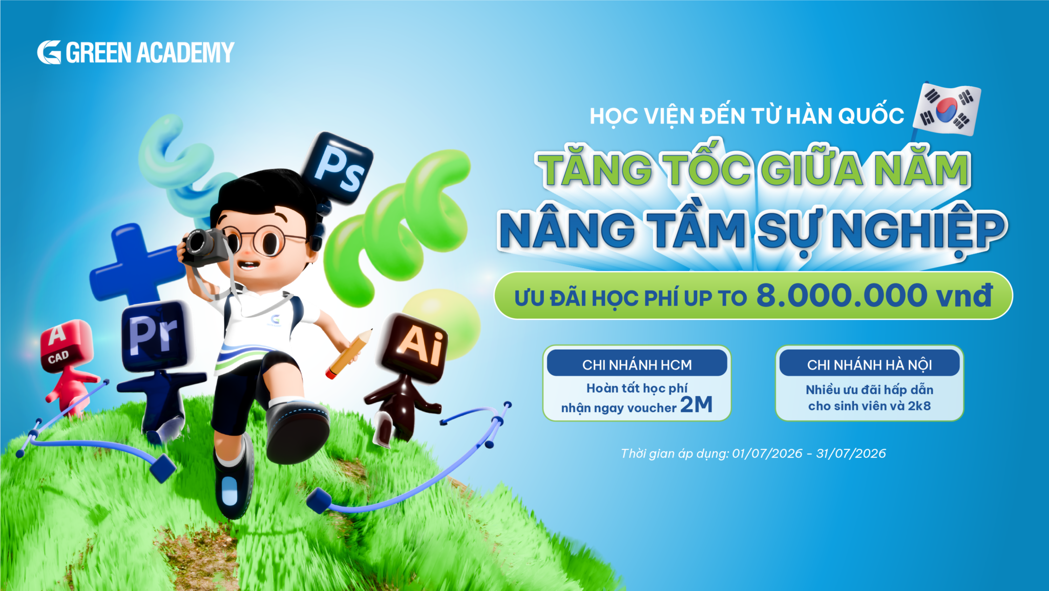 Green Academy ưu đãi tháng 7